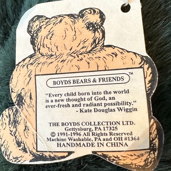 Boyds Bears & Friends Plush Stuffed Frog with Bears in the Attic Tag Attached - Picture 7 of 9
